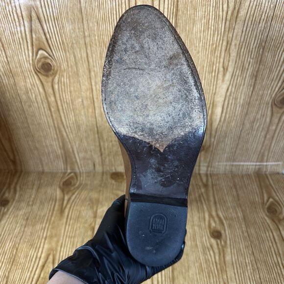 DAN POST Cowboy Western Boots Size 8 E Classic Brown Leather Boots - Picture 16 of 16